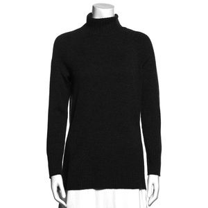 THEORY Cashmere Oversized Turtleneck Sweater in Black Size Large L